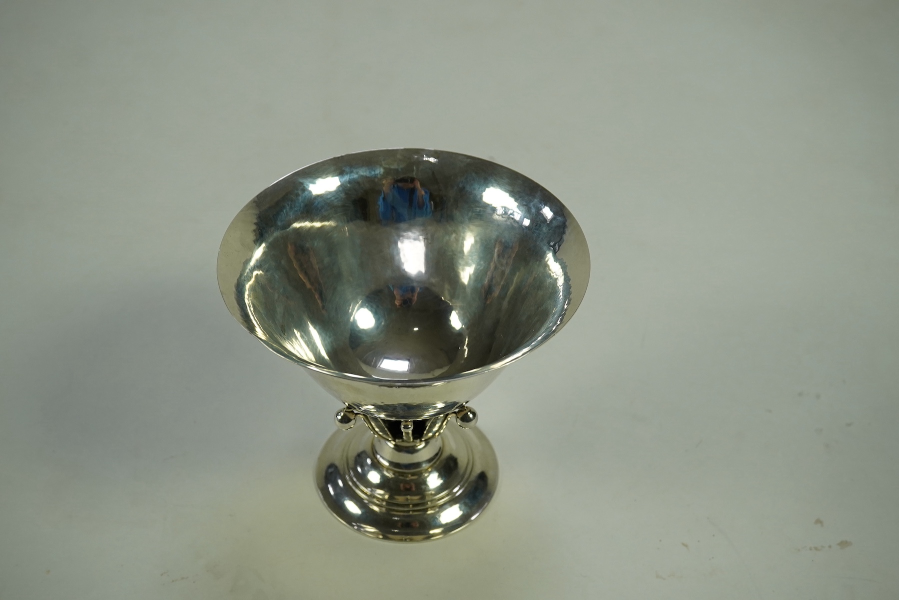 A George V Johan Rohde for Georg Jensen planished silver bowl